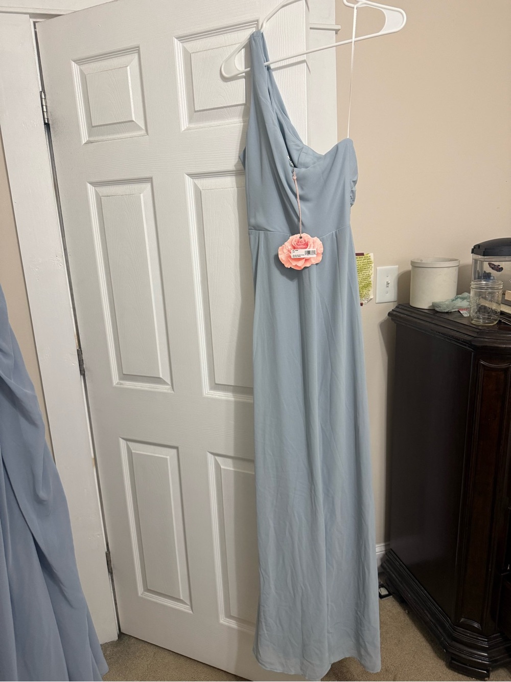 Show Me Your MuMu One-Shoulder Pale Blue Chiffon Gown